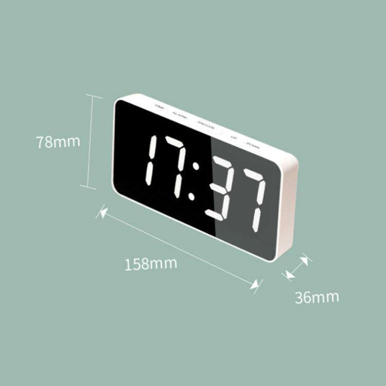 LED Mirror Digital Clock with Type-C Charging Port & 18650 Battery Compartment (Battery Not Inclu...