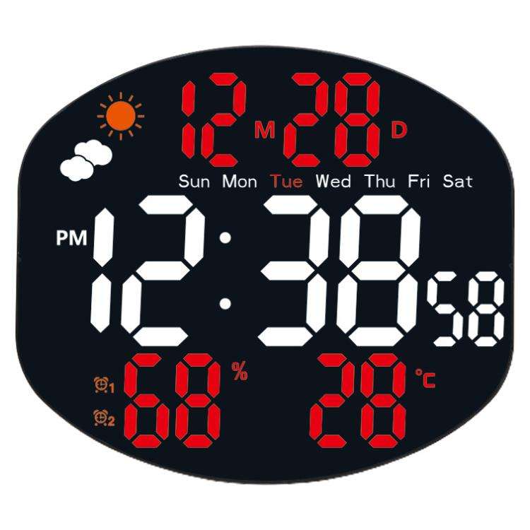 Digital Wall Clock Weather Station Forecast TEMP Humidity 2 Alarm Table Clock With Remote Control...