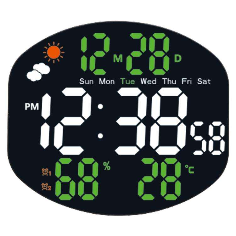 Digital Wall Clock Weather Station Forecast TEMP Humidity 2 Alarm Table Clock With Remote Control...
