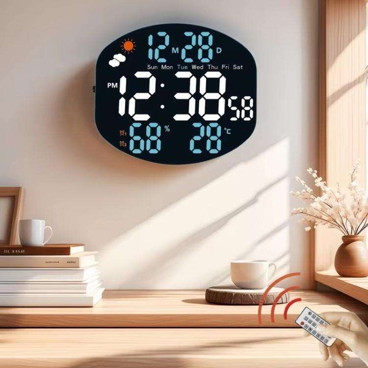 Digital Wall Clock Weather Station Forecast TEMP Humidity 2 Alarm Table Clock With Remote Control...