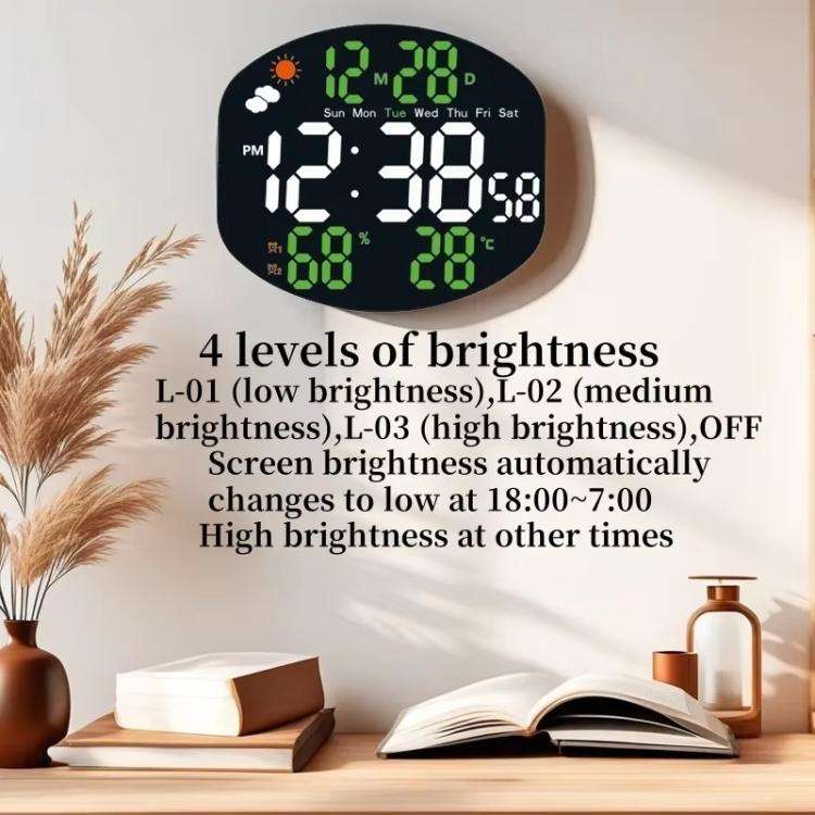 Digital Wall Clock Weather Station Forecast TEMP Humidity 2 Alarm Table Clock With Remote Control...