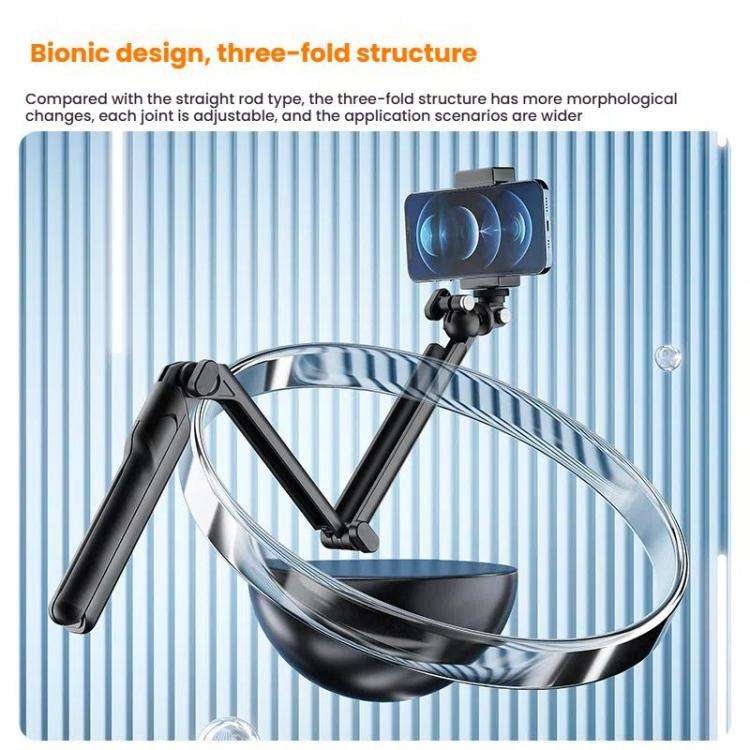 TELESIN Tri-folding Tripod For Sports Camera Mobile Phone Selfie Stand Desktop Fixed Bracket(Black)