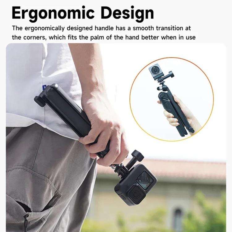 TELESIN Tri-folding Tripod For Sports Camera Mobile Phone Selfie Stand Desktop Fixed Bracket(Black)