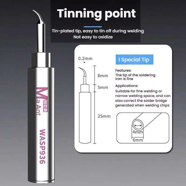 MaAnt WASP936 Universal Flying Wire Soldering Iron Tip Lead-Free Soldering Tip, Style: IS