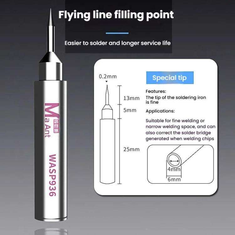MaAnt WASP936 Universal Flying Wire Soldering Iron Tip Lead-Free Soldering Tip, Style: I