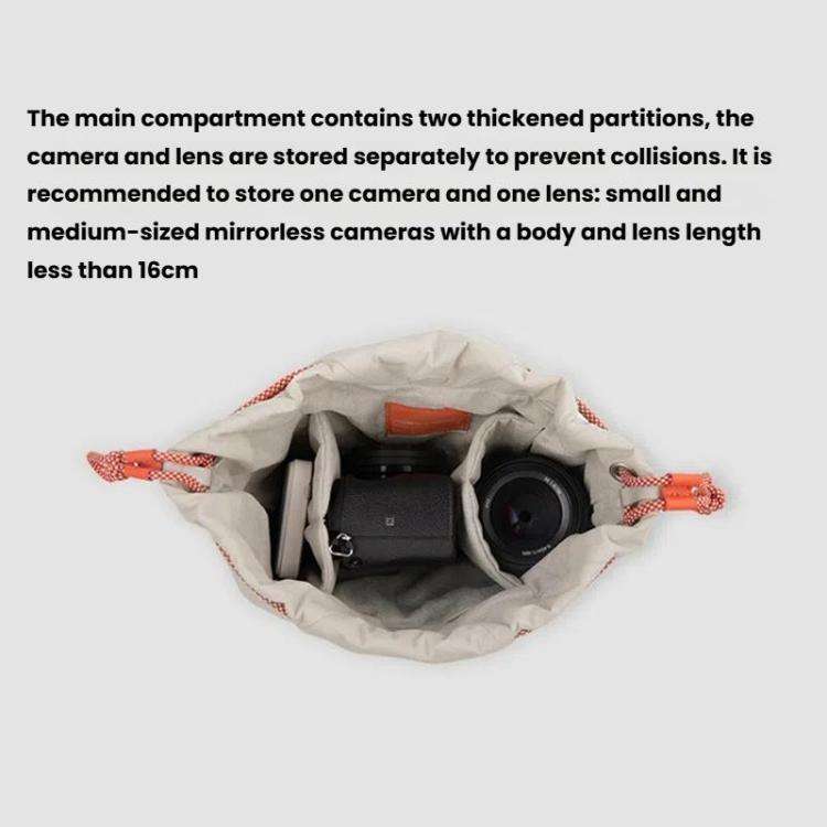 PGYTECH OneGo SLR Camera Waterproof Drawstring Bag, Color: White