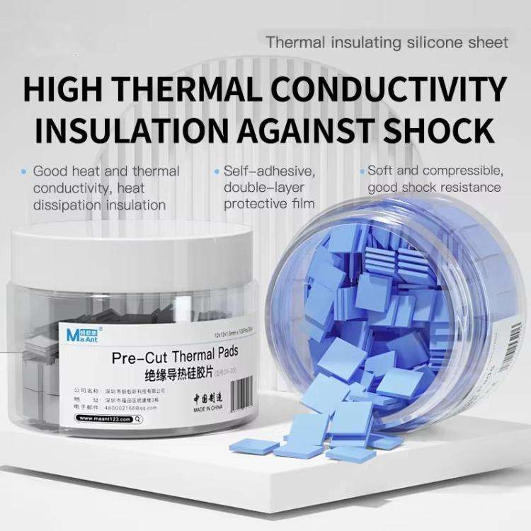 MaAnt DR-03 100pcs /Box Insulating Thermal Conductive Silicone Spacer CPU Thermal Spacer(Blue)