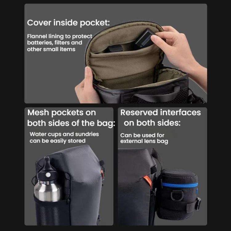 PGYTECH DSLR Camera Crossbody Waist Triangle Bag(Black)