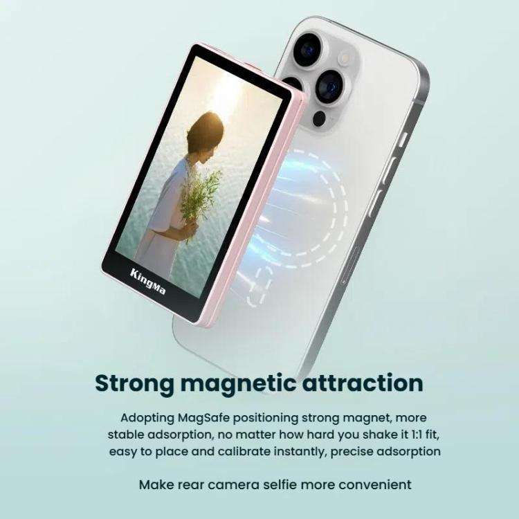 KingMa PH02 MAX Mobile Phone MagSafe Display Screen Selfie Live Streaming Phone Rear Camera(Pink)