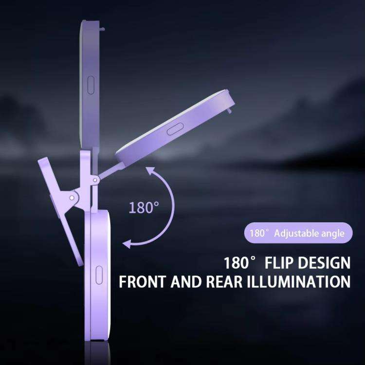 Foldable Clip-type Mobile Phone Rear Selfie Mirror Fill Light, Color: White with Remote Control