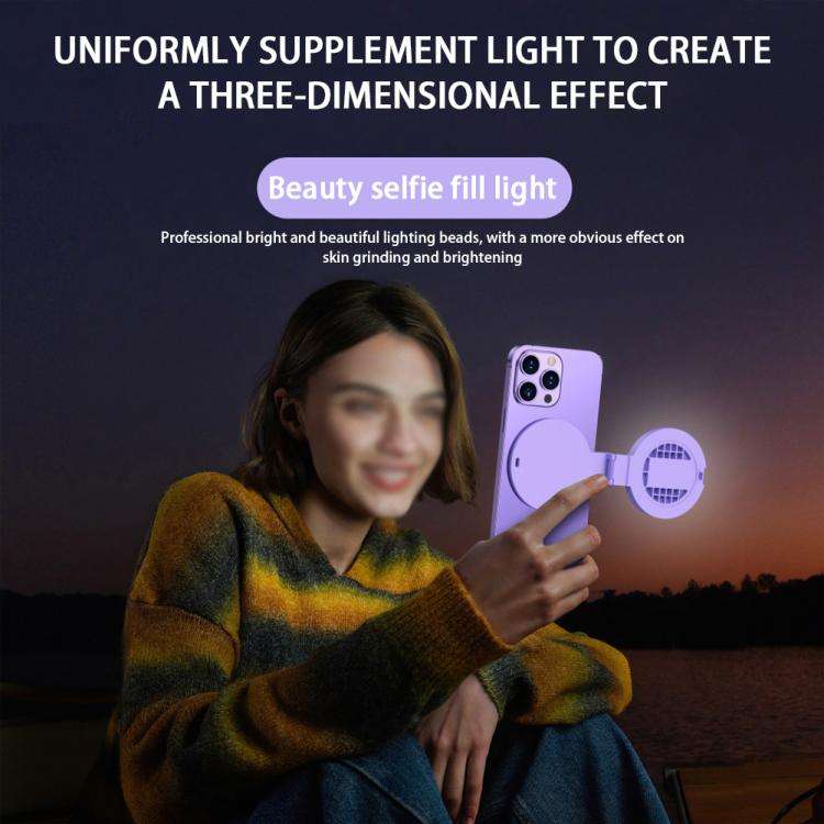 Foldable Clip-type Mobile Phone Rear Selfie Mirror Fill Light, Color: White with Remote Control