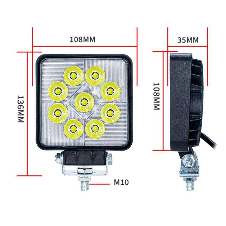 DC 12V-80V Forklift LED High Brightness Front Working Headlight, Size: 4 Inches 9 Beads