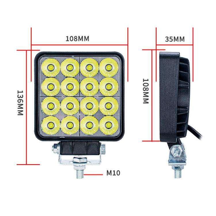 DC 12V-80V Forklift LED High Brightness Front Working Headlight, Size: 4 Inches 16 Beads