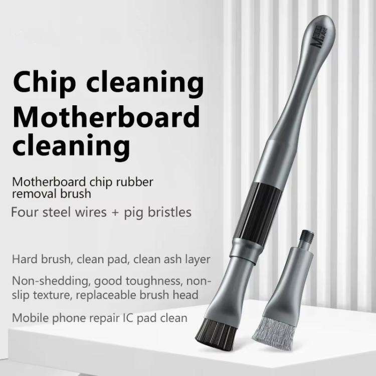 MaAnt 2 In 1 Stiffened Cylinder Short Brush Cell Phone Repair Motherboard Cleaning Brush
