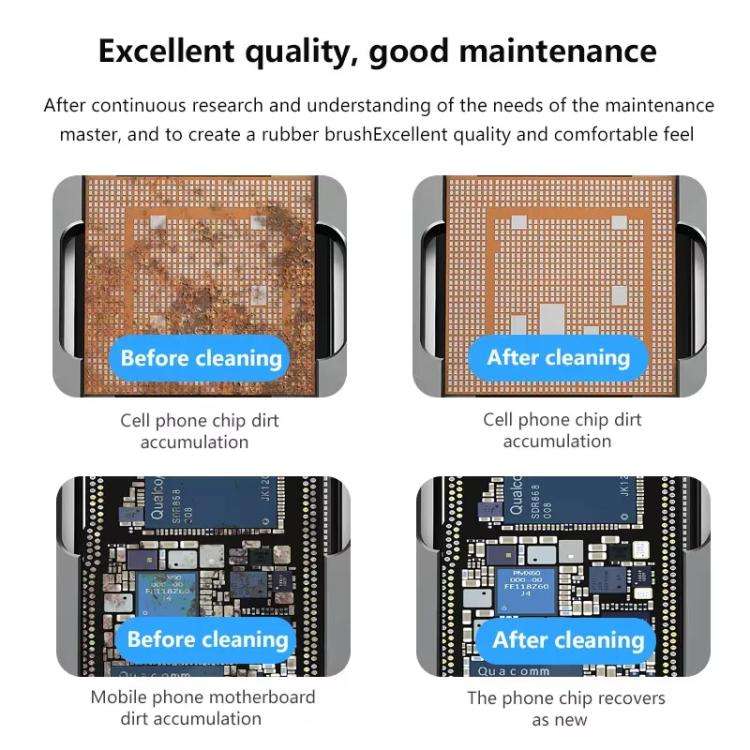 MaAnt 2 In 1 Stiffened Cylinder Short Brush Cell Phone Repair Motherboard Cleaning Brush