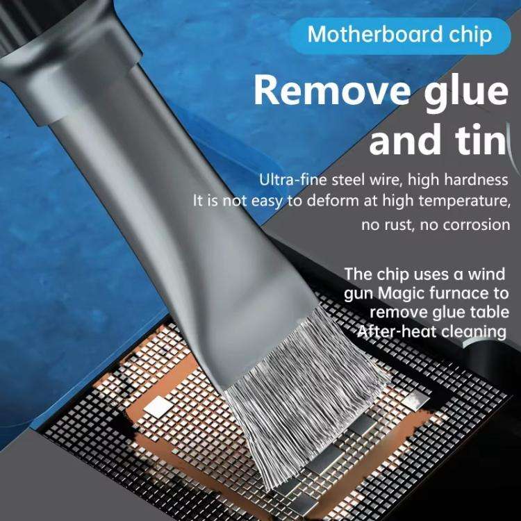 MaAnt 2 In 1 Stiffened Cylinder Short Brush Cell Phone Repair Motherboard Cleaning Brush