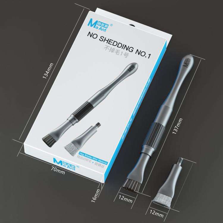 MaAnt 2 In 1 Stiffened Cylinder Short Brush Cell Phone Repair Motherboard Cleaning Brush