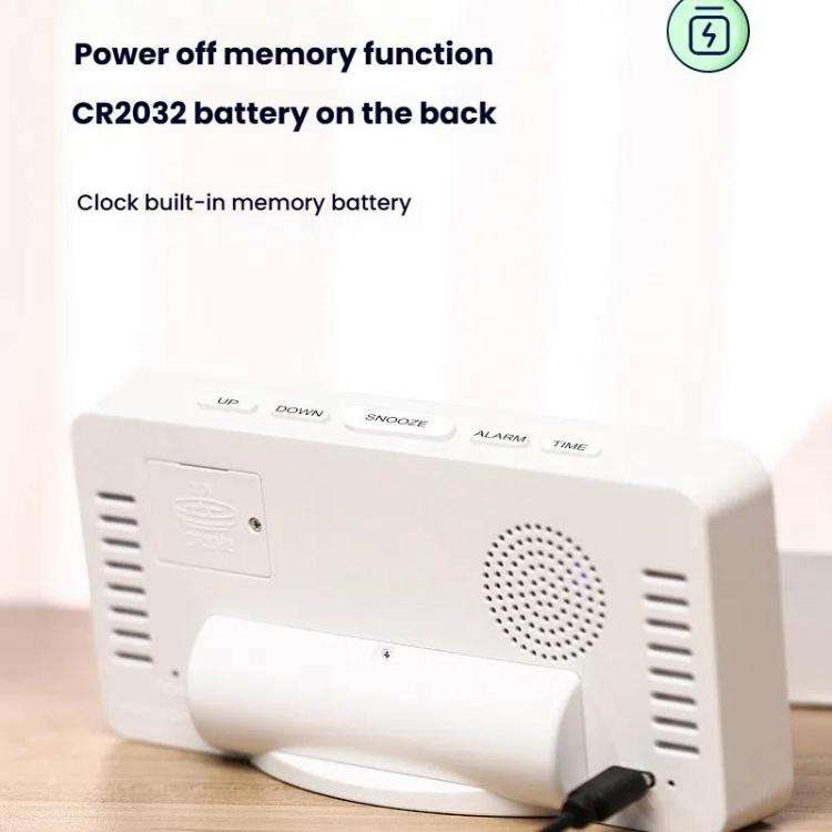 11 Colors Dynamic RGB Digital Alarm Clock 12/24H 6 Levels Brightness 2 Alarms Table Clock(Black S...