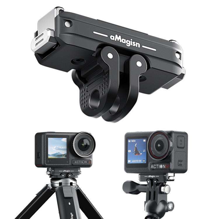 For DJI Action 5 Pro / 4 /  3 aMagisn Metal Magnetic Quick Release Mount Dual Interface Adapter(B...