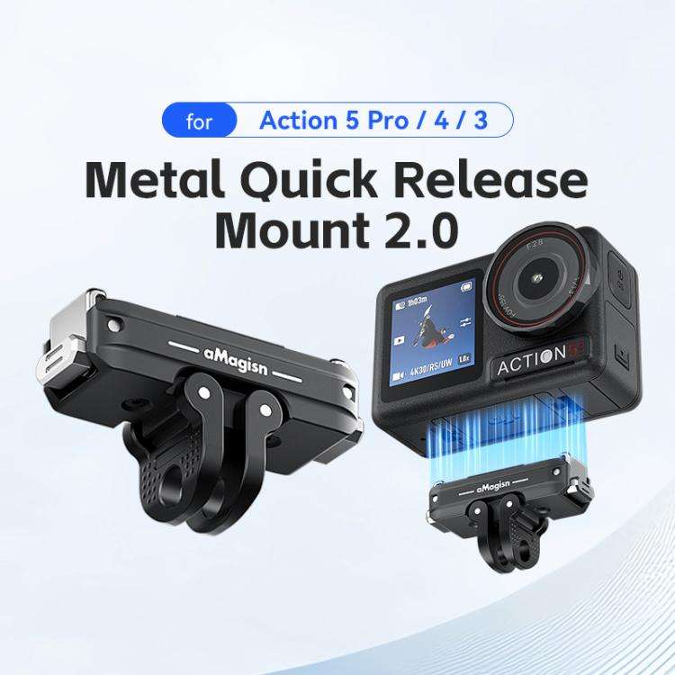 For DJI Action 5 Pro / 4 /  3 aMagisn Metal Magnetic Quick Release Mount Dual Interface Adapter(B...