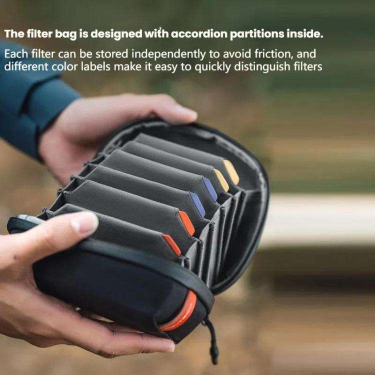 PGYTECH Dustproof Drop-proof Camera UV Filter Storage Bag(Black)