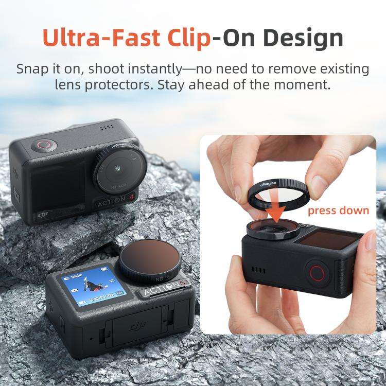 aMagisn Filter For DJI Action 5 Pro / 4 / 3, Spec: ND8+16+32+64