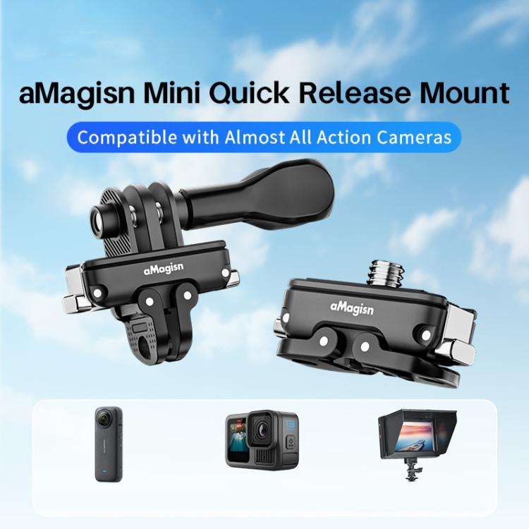 aMagisn Mini Quick Release Mount for Sports Cameras, Spec: 2-claw Base+1/4 Inch Cover