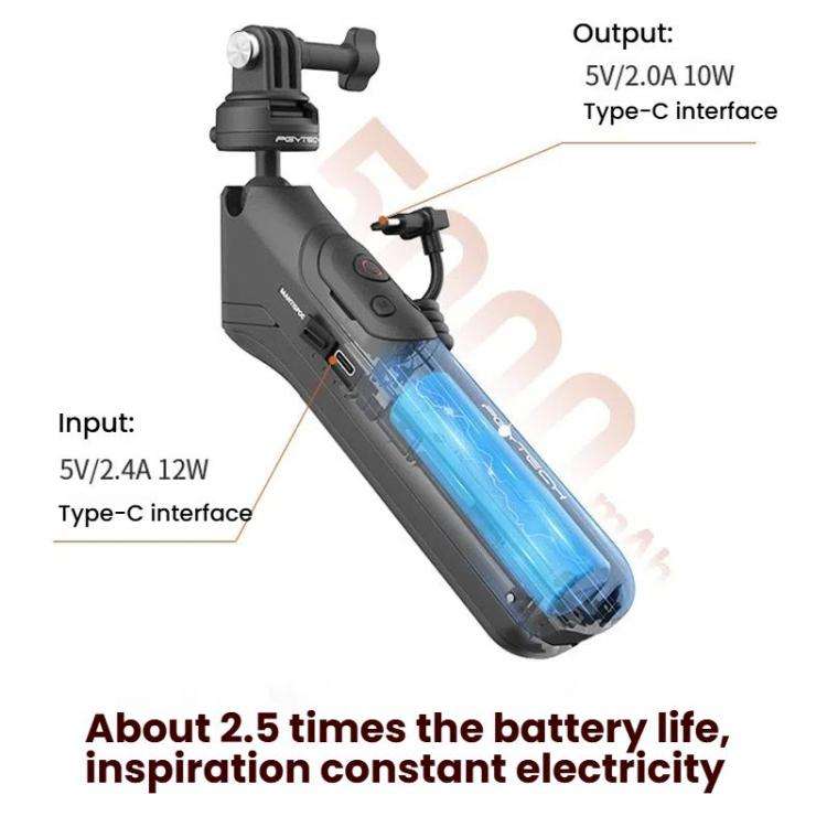 For GoPro PGYTECH Mantis Charging Grip Handheld Tripod
