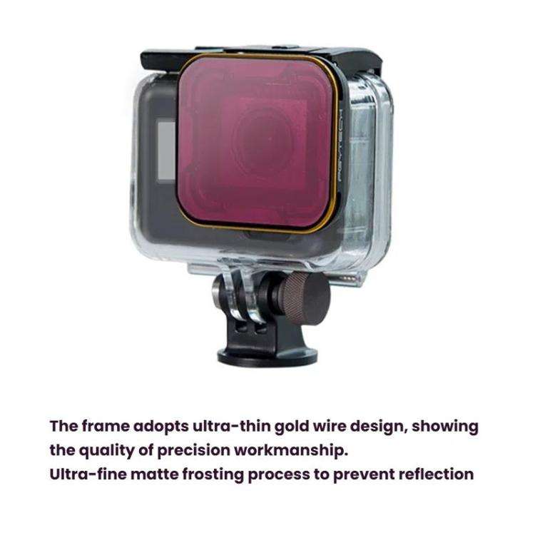 For GoPro 5/6 PGYTECH Deep Diving Snorkeling Filter Waterproof Case(Red)