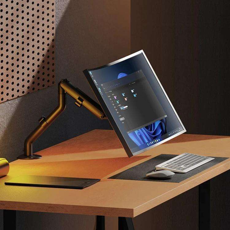 For 15-32 Inch Monitor Bracket Adjustable Gas Spring Computer Screen Desk Mount Stand(Black)