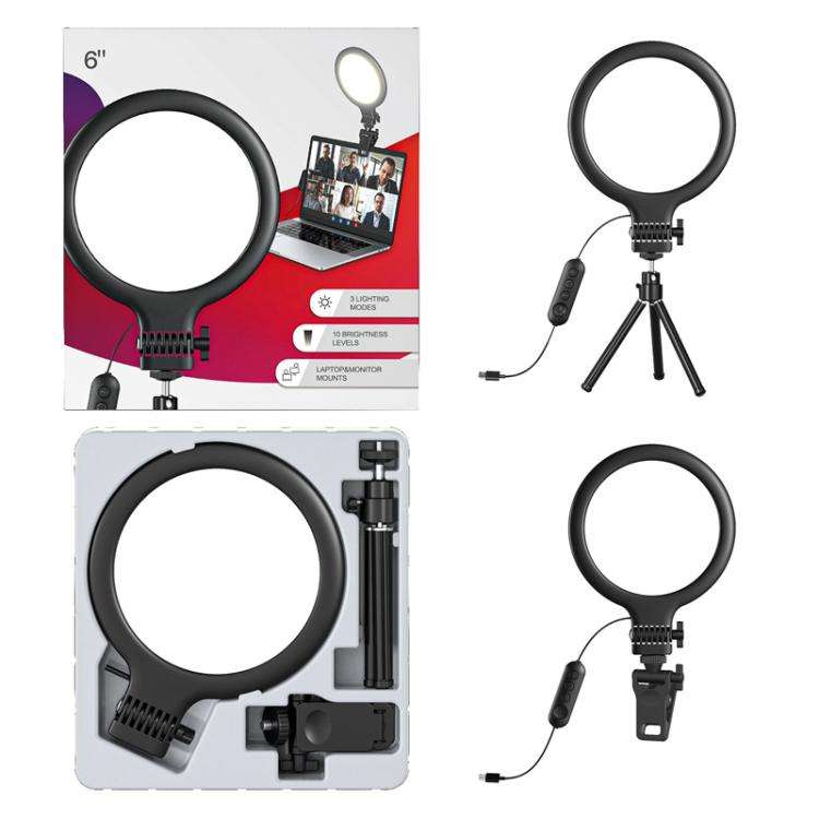 Live Streaming Fill Light Selfie Desktop Photography Light Laptop Clamp Fill Lamp Set(Lamp+Stand+...