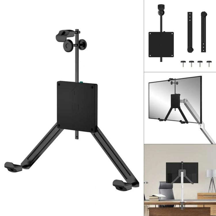 Holeless Monitor Mount for 17-32 Inch Screens Quick Installation and Removal Bracket(Black)