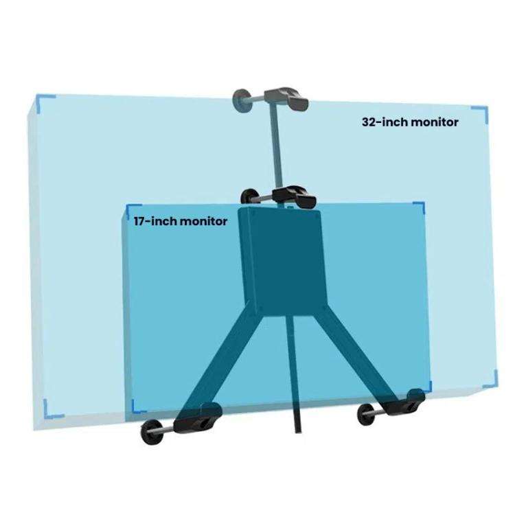 Holeless Monitor Mount for 17-32 Inch Screens Quick Installation and Removal Bracket(Black)