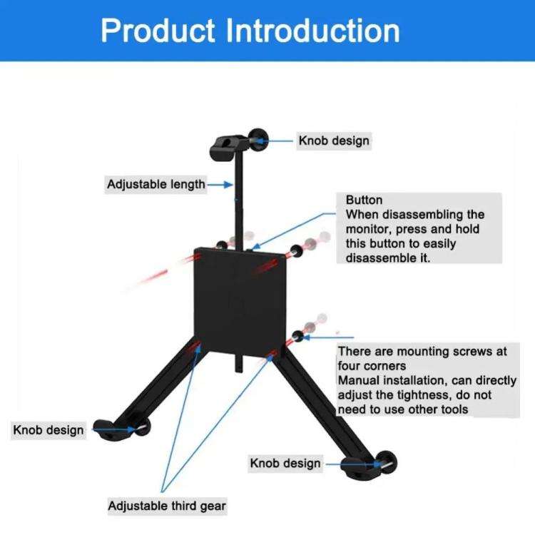 Holeless Monitor Mount for 17-32 Inch Screens Quick Installation and Removal Bracket(Black)