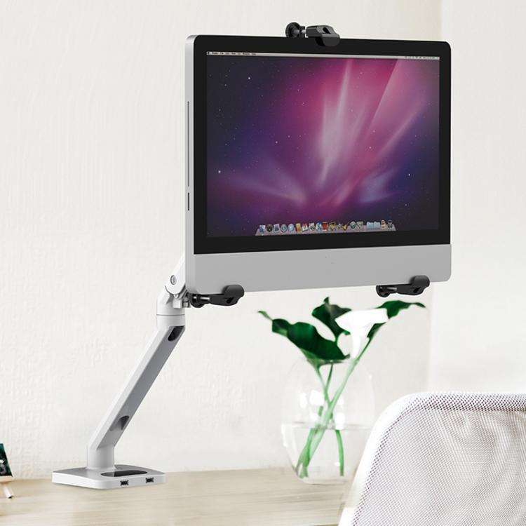 Holeless Monitor Mount for 17-32 Inch Screens Quick Installation and Removal Bracket(Black)