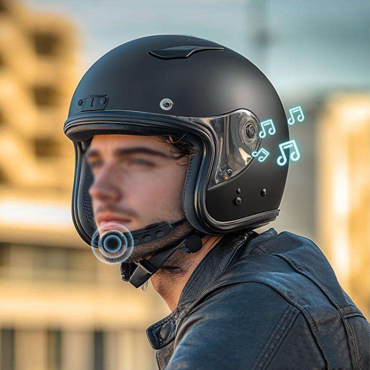 TW2S IPX5 Waterproof Noise Reduction Helmet Bluetooth Headset(Black)