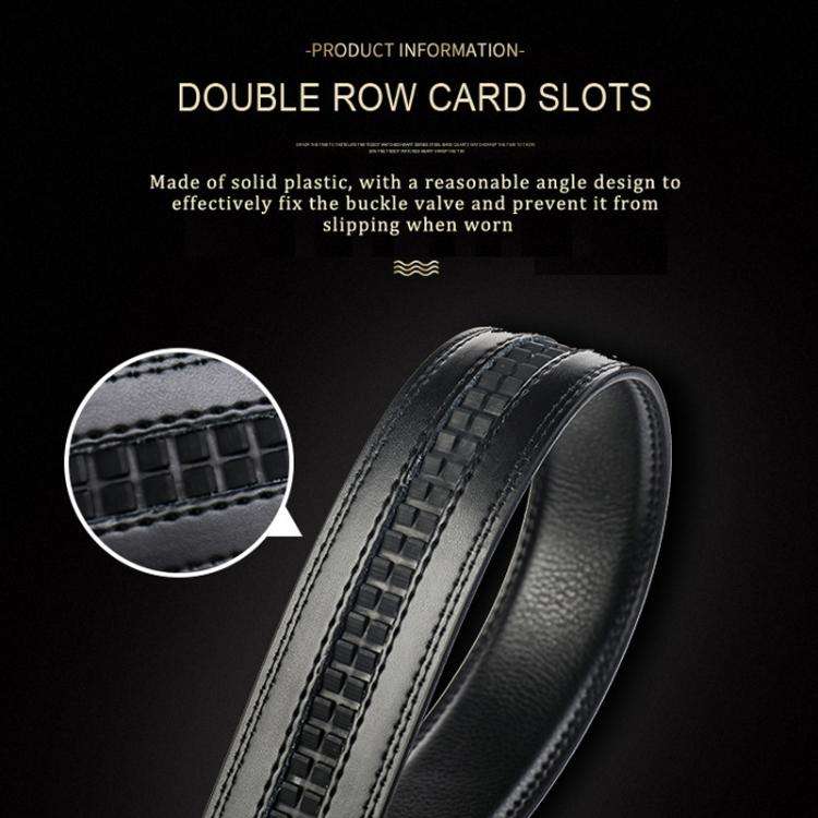 Dandali Men Leather Automatic Buckle Belt, Length: 115cm(Silver)