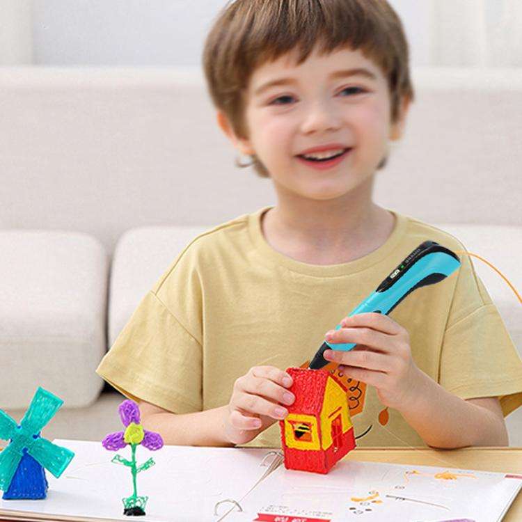 3D Printing Pen Kids Education Drawing DIY Doodle Stereoscopic Drawing 3D Pen(Blue)