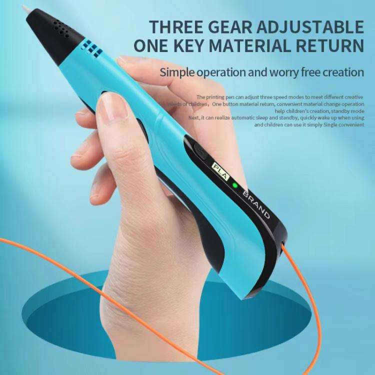 3D Printing Pen Kids Education Drawing DIY Doodle Stereoscopic Drawing 3D Pen(Blue)