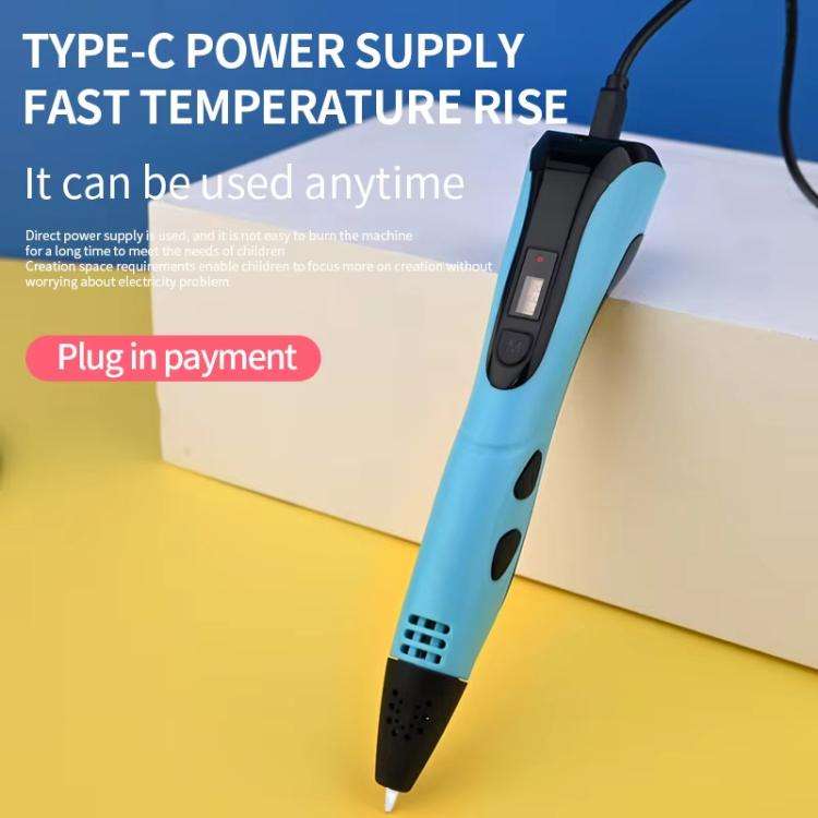 3D Printing Pen Kids Education Drawing DIY Doodle Stereoscopic Drawing 3D Pen(Blue)