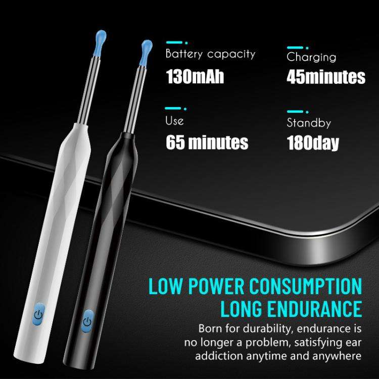 P3 LED Light WIFI Connection Smart Wireless Visual Ear Picker With APP(Black)