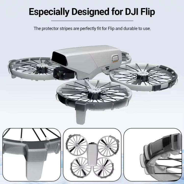 For DJI Flip RCSTQ Paddle Impact Protector Cushioning Anti-scratch and Anti-bump Ring(Gray)