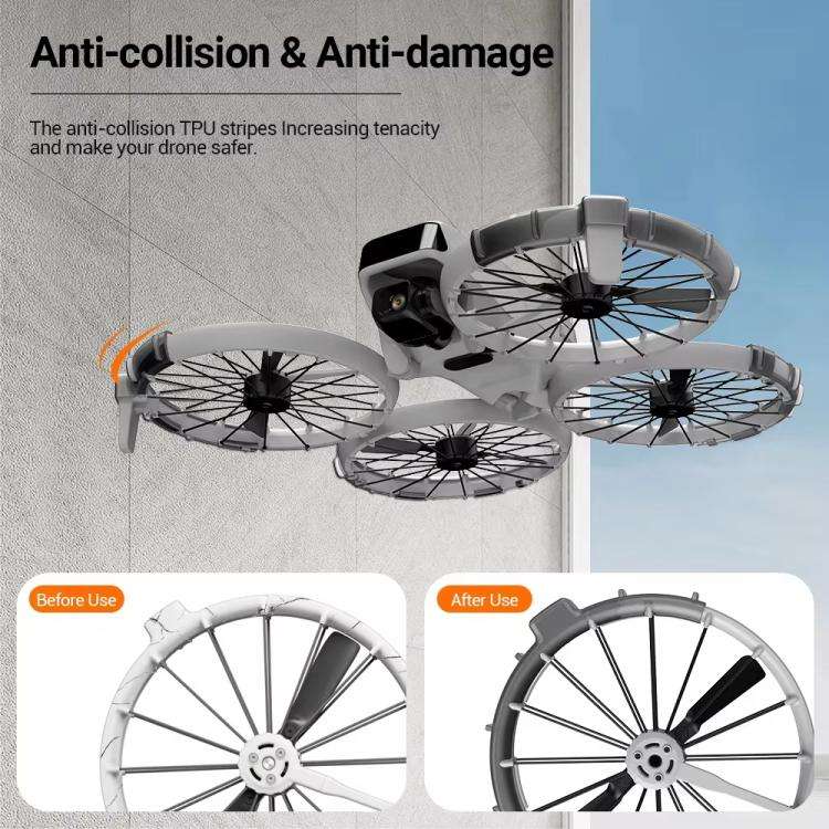 For DJI Flip RCSTQ Paddle Impact Protector Cushioning Anti-scratch and Anti-bump Ring(Gray)