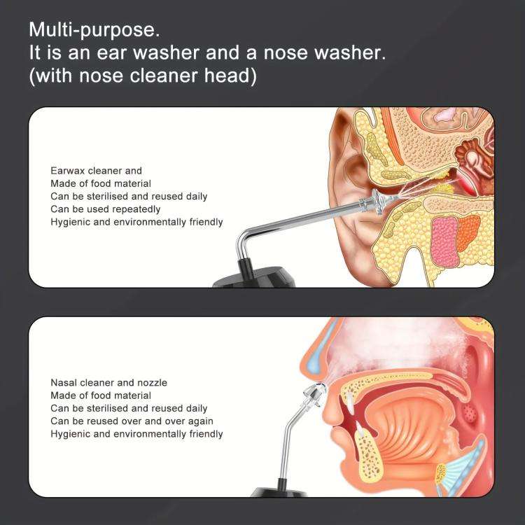 XE-06 Electric Ear Cleaner Ear Flusher Multifunctional Portable Ear Cleaner(Black)