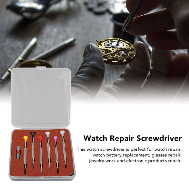 6pcs / Set 0.8-1.8mm Flat Type Screwdriver Watch Repairing Driver Tool