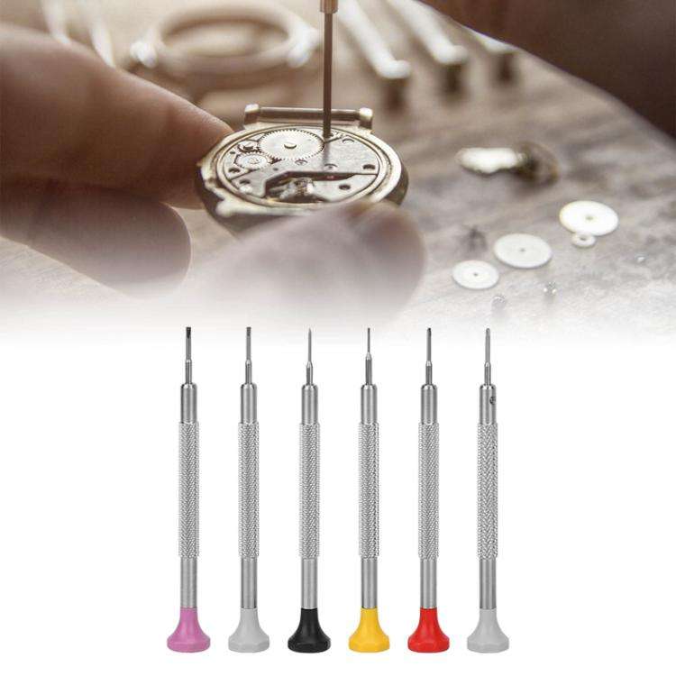 6pcs / Set 0.8-1.8mm Flat Type Screwdriver Watch Repairing Driver Tool