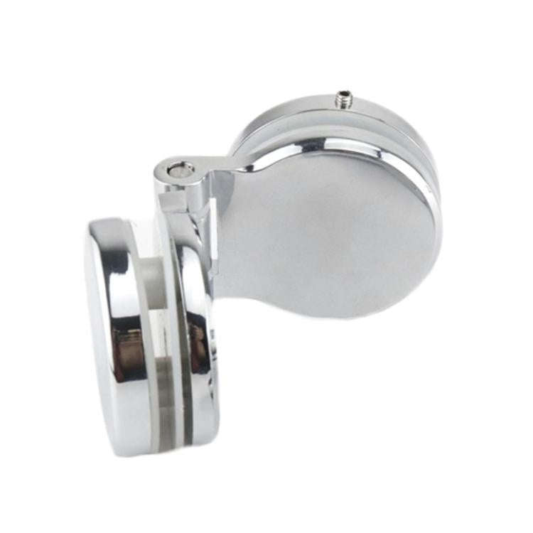 Frameless Glass Door Hinge Display Wine Cabinet 180 Degree Window Door Round Hinge, Spec: Bilater...