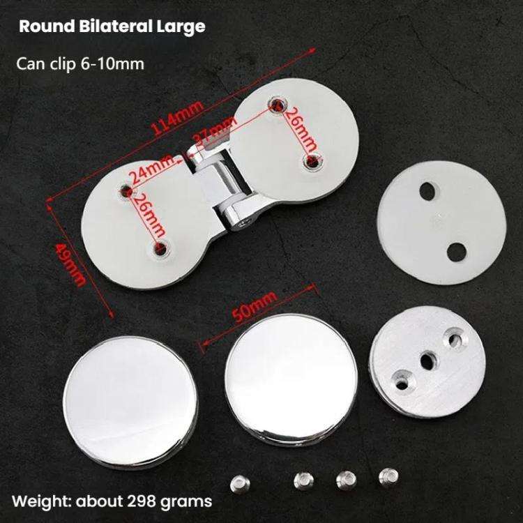Frameless Glass Door Hinge Display Wine Cabinet 180 Degree Window Door Round Hinge, Spec: Bilater...
