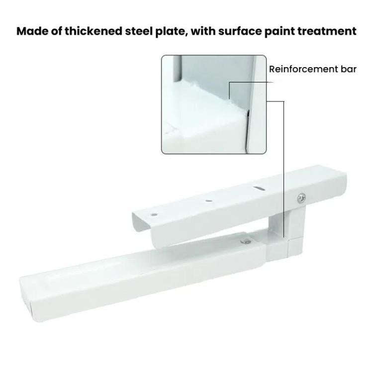 2pcs /Set Retractable Folding Microwave Oven Bracket Carbon Steel Kitchen Shelf(White)