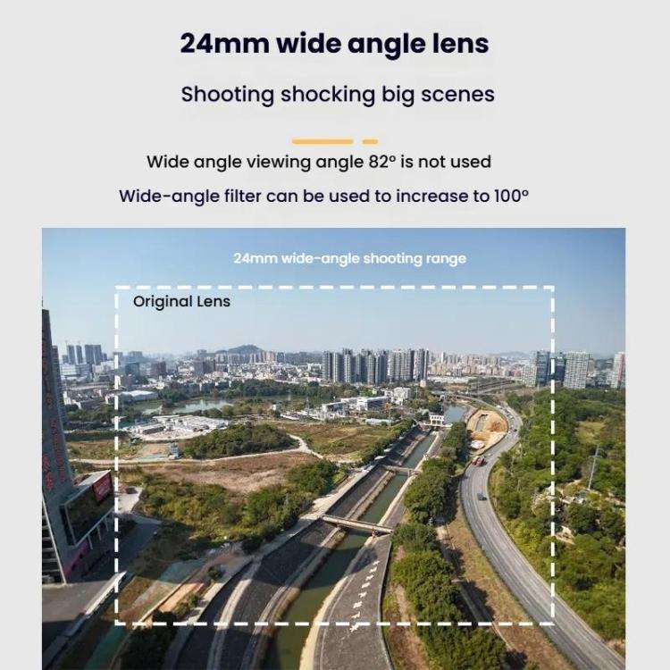 For DJI Flip RCSTQ 24mm100 Degree Wide Angle Filter Aluminum Alloy Frame Ultra Wide Angle(Wide An...